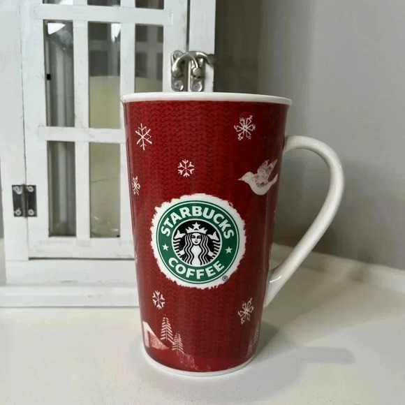 2008 Starbucks Holiday Knit Sweater Ceramic Mug 16 oz - Picture 1 of 7